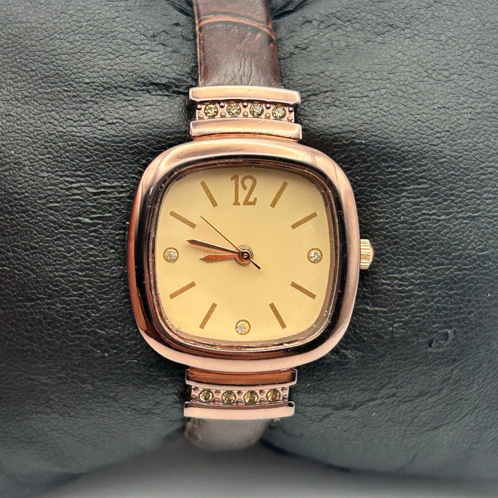 Mreurio Metallic Brown Women’s Minimalist Watch New Battery